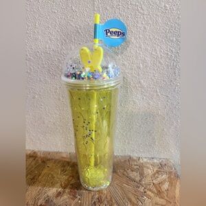 Peeps Yellow Confetti Tumbler with Straw